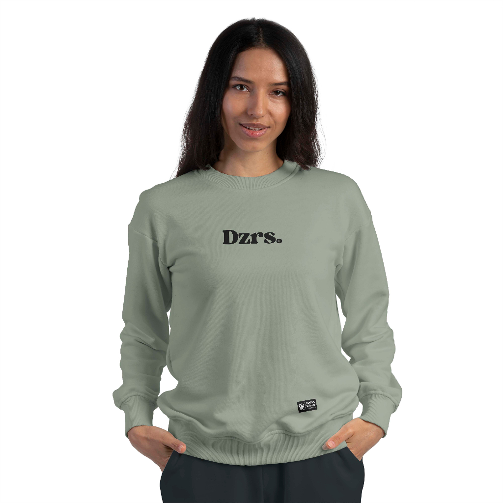 DEZIROSE Basic Sweater Crewneck Font Simpel (Sablon) Size M-XXL ( Pria &amp; Wanita )