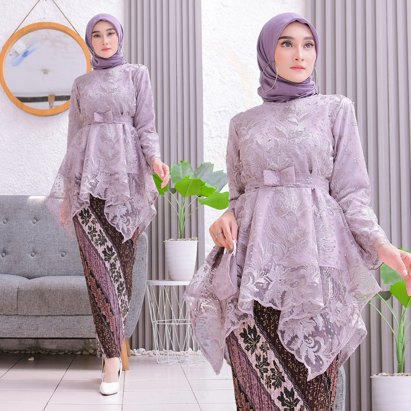 Vanriz Kebaya-Atasan Kebaya Tile Gomes Rok Plisket