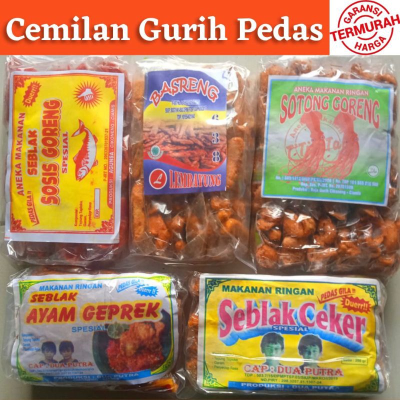 

5 Varian Terlaris - Paket Usaha Keripik Seblak Ceker Sotong Goreng Sosis Goreng Basreng Pedas Seblak Ayam Geprek