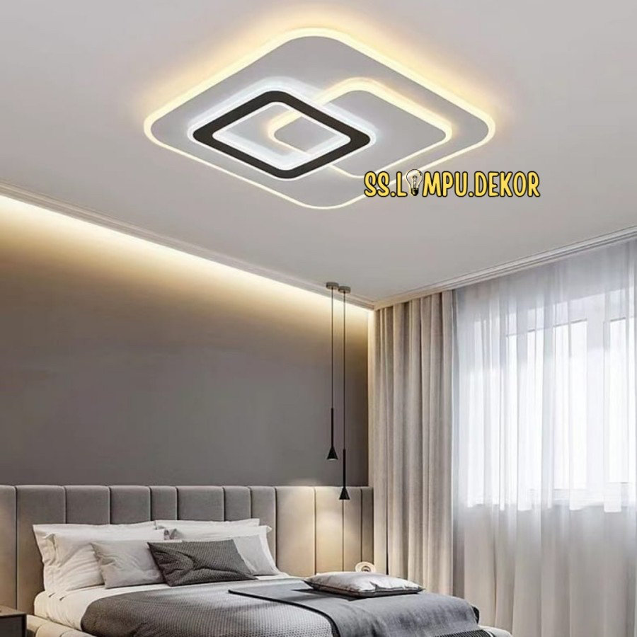 LAMPU HIAS PLAFON LED MINIMALIS KOTAK MODERN TEMPEL PLAFON