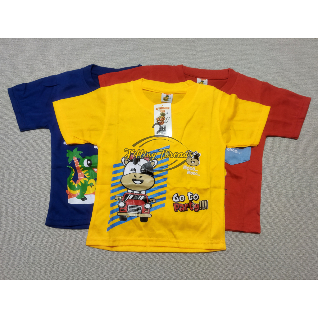 Atasan Kaos Anak Laki Laki Lengan Pendek 1 2 Tahun / Kaos Oblong Harian Anak Cowok Balita Size 2