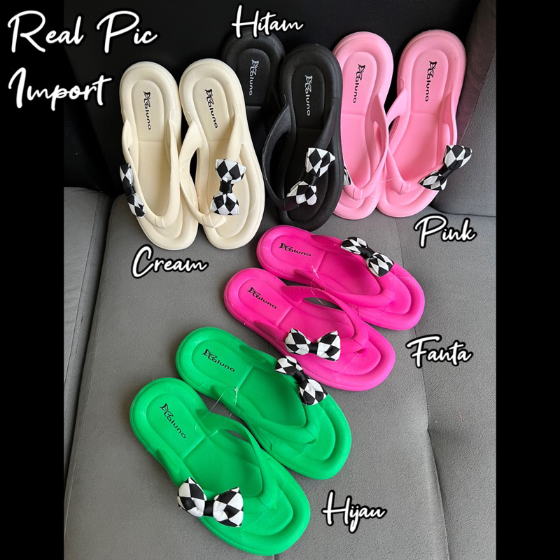 SANDAL JEPIT IMPORT PITA CATUR JELLY BALANCE/ Sandal santai wanita