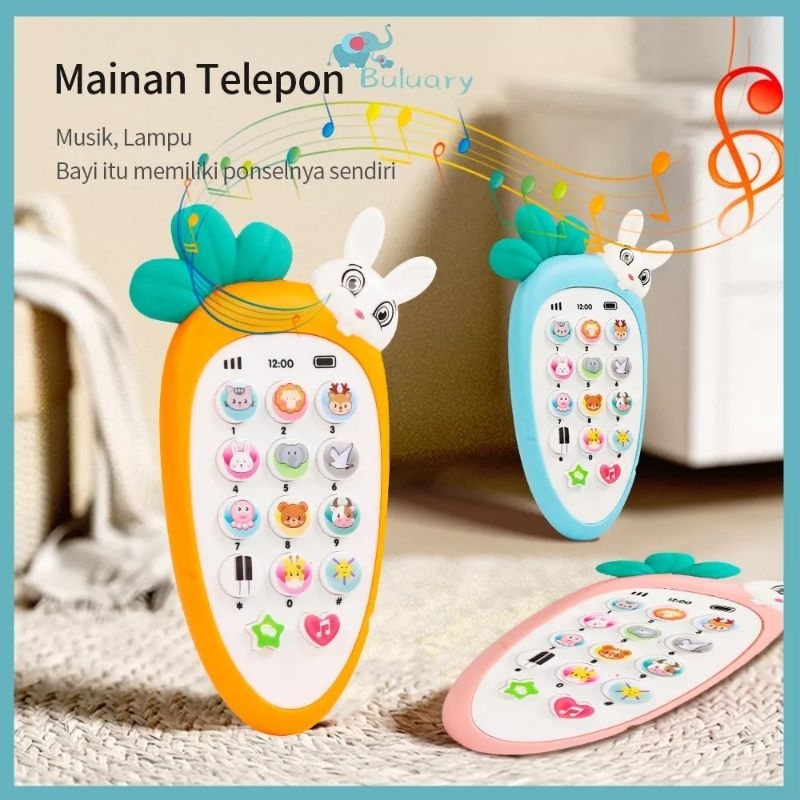 Mainan Hp Telepon Anak dengan Lagu lampu dan Gigitan Bayi Anak