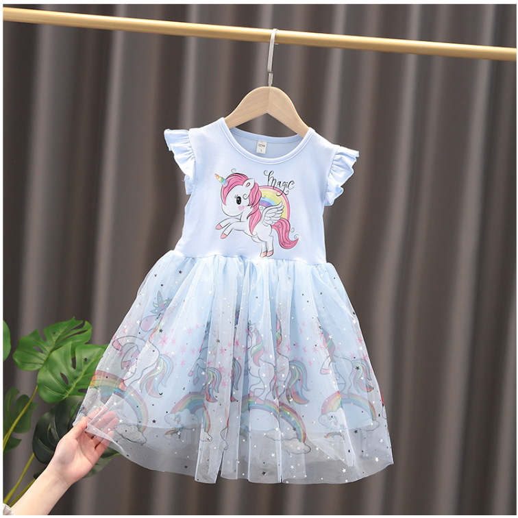 babyfit 3-8thn PRETTY UNICORN baju dress rok tutu gaun pesta anak perempuan import ds-0603