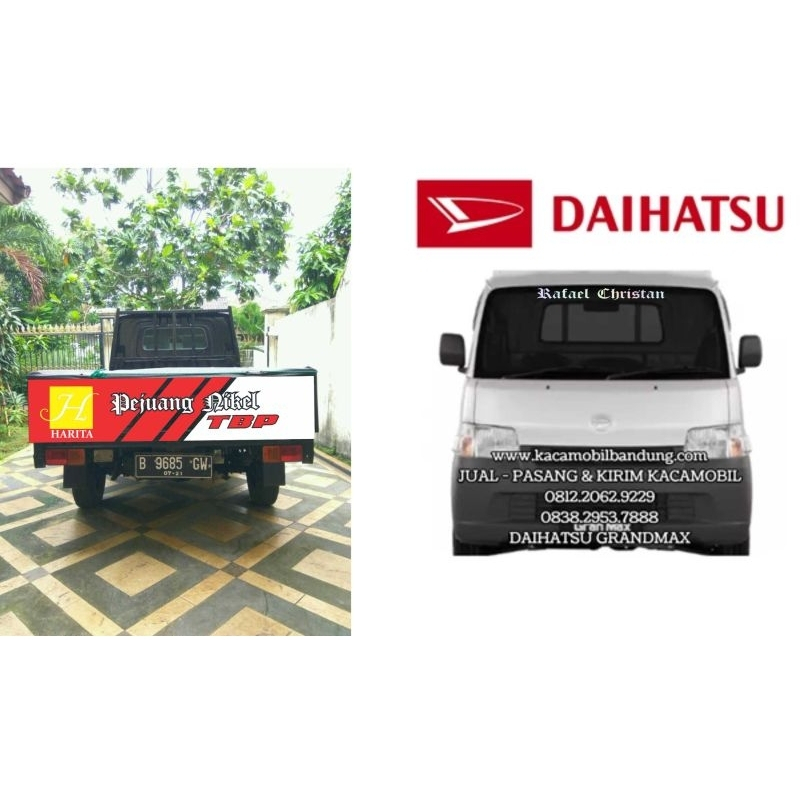 0390 sepaket sticker kaca depan dan pintu bak belakang pick up GRAND MAX