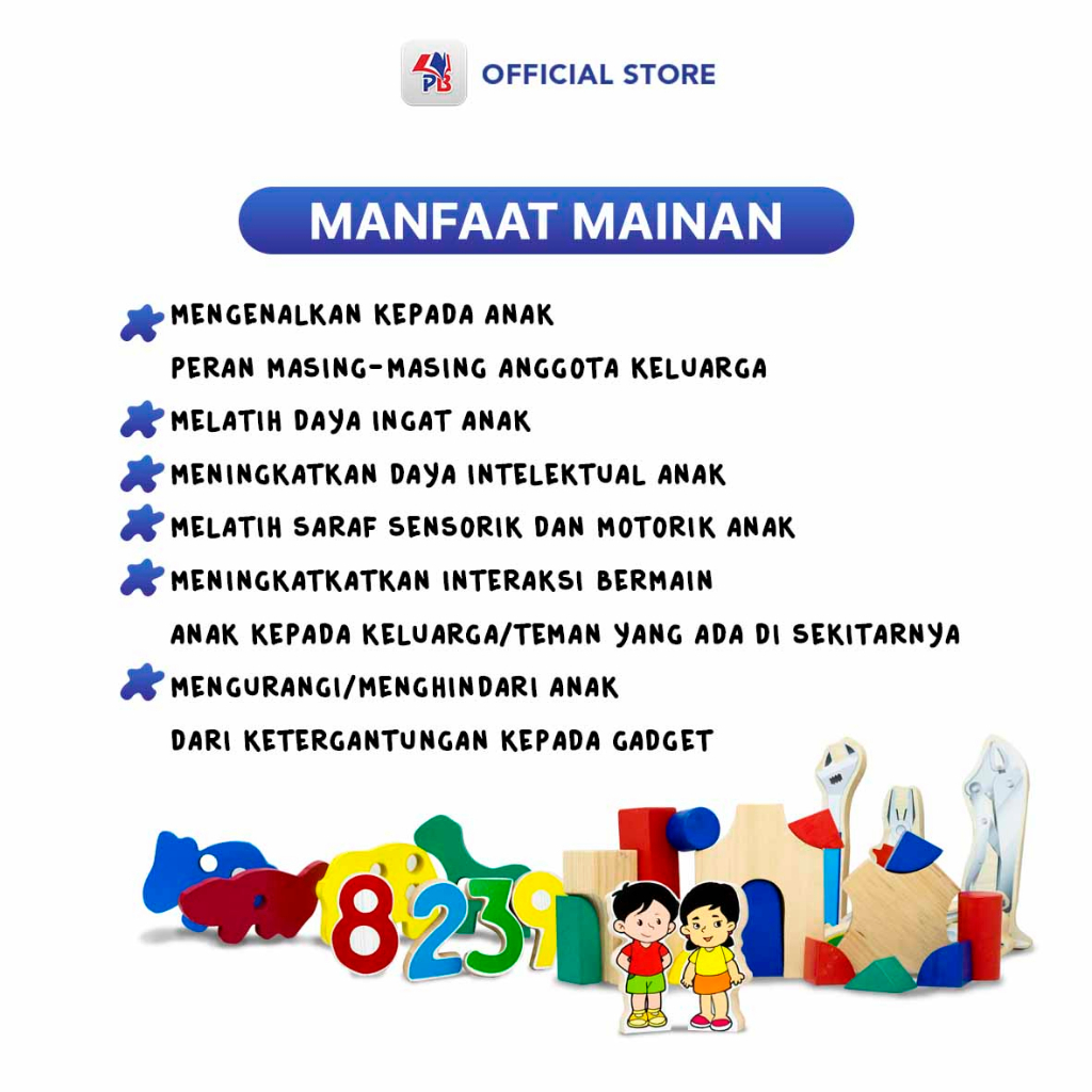 Mainan Edukasi Balok Kayu Aksesoris Polisi / Puzzle Anak Untuk Anak - BONUS Kartu UNO