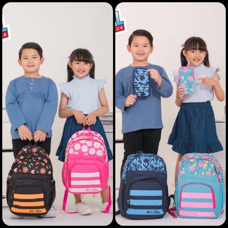 TAS/ COOL BACKPACK BY AROQU (Tas sekolah untuk Anak SD estimasi kelas 1 s/d 3)