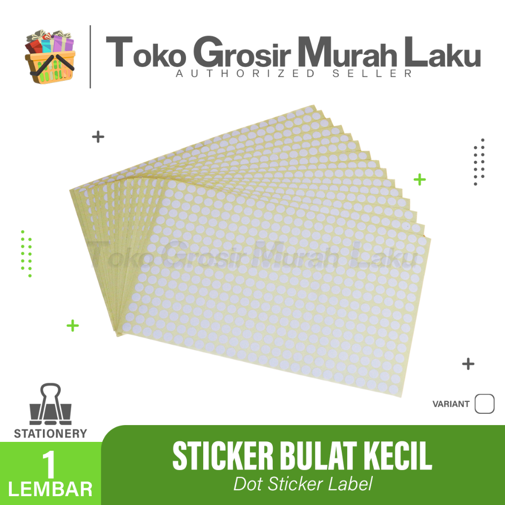 LABEL STIKER PUTIH BULAT KECIL 8 mm STIKER DOT/STIKER BULAT MINI POLOS