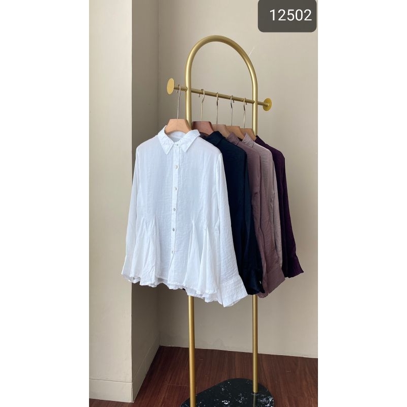 12502 Blouse PePlum BonBon Silk fit to L : Grosir Seri 5 Pcs