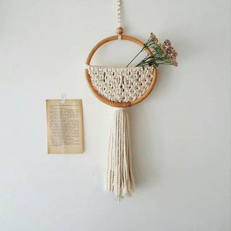 HIASAN DINDING MACRAME 99-TEMPAT BUNGA GANTUNG