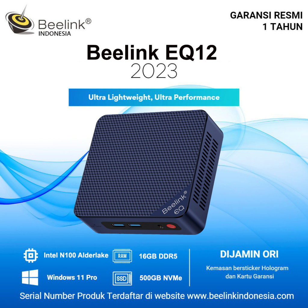 Beelink EQ12 N100 Intel Gen12 16/500GB NVMe Mini PC Windows 11 Pro