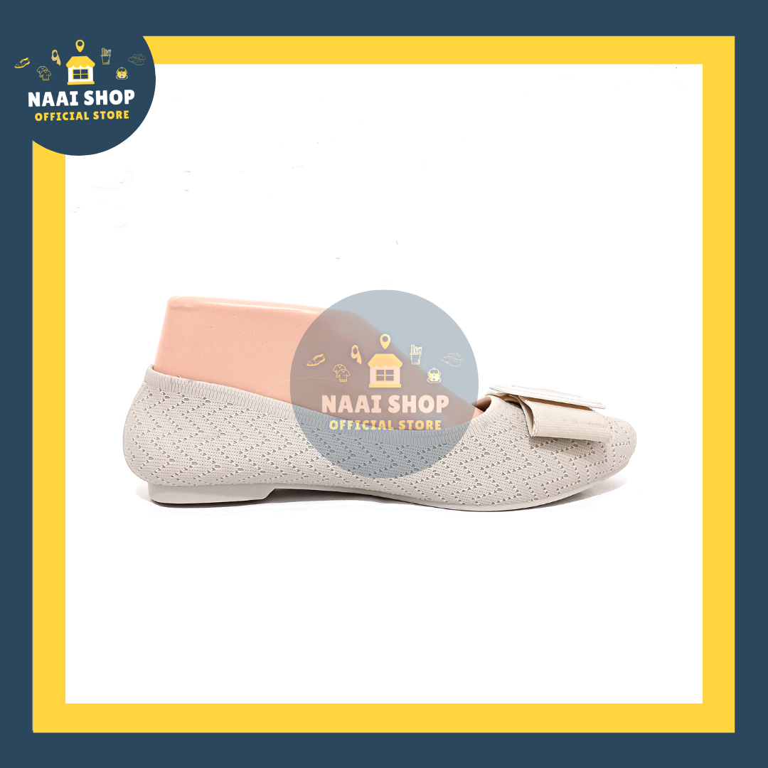 Sepatu Flat Wanita Motif Salur Gesper Size 36-40 Heels Rendah Jelly Shoes Soft Color Doft Slip On Kerja Kuliah Sekolah Terbaru Selop Bahan Karet Kasual Korea Style Kekinian Slop Formal Cewek Import Premium Murah Pantofel Terlaris Jinjit Datar Breslin Naai