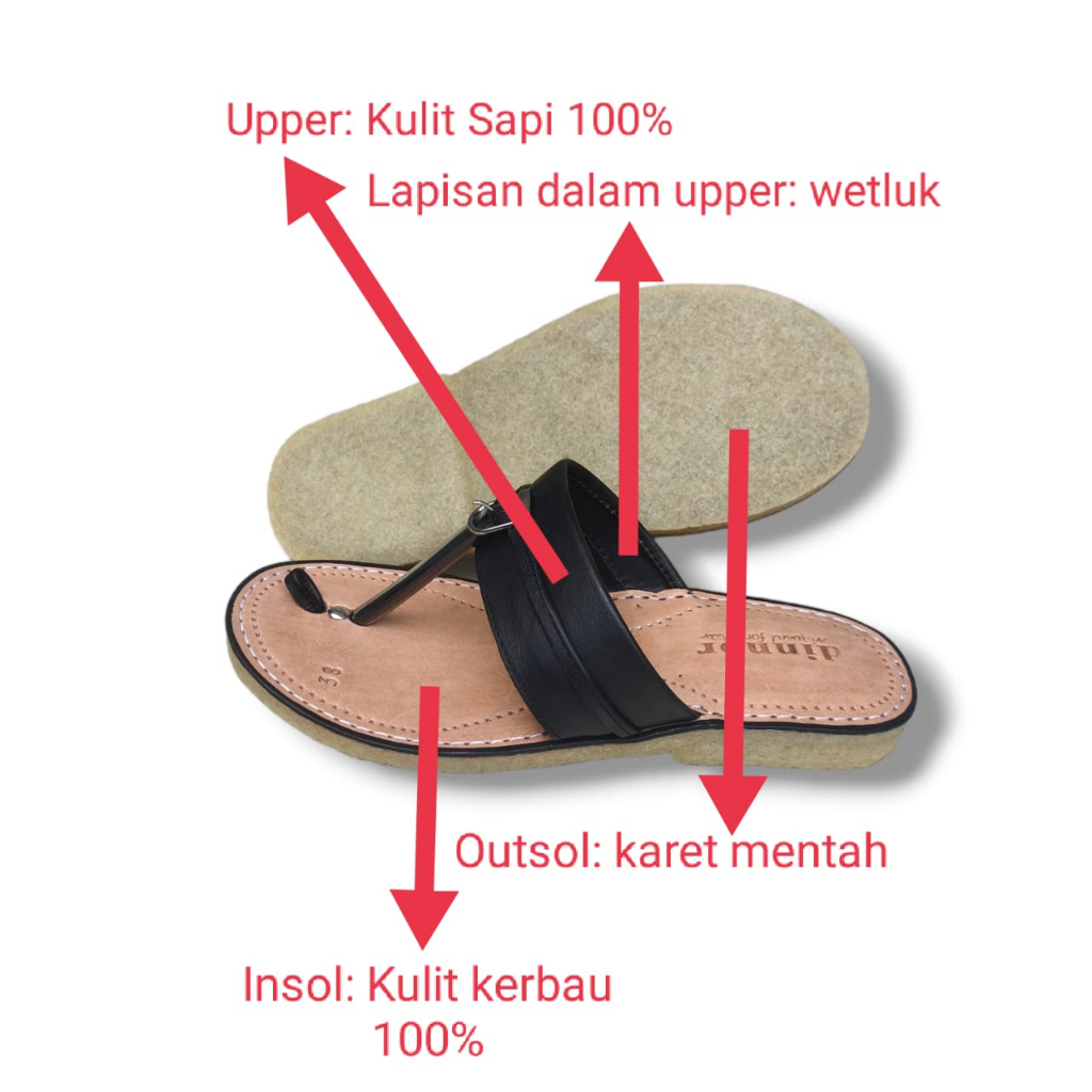 Sandal Tarumpah Asli Kulit Termurah