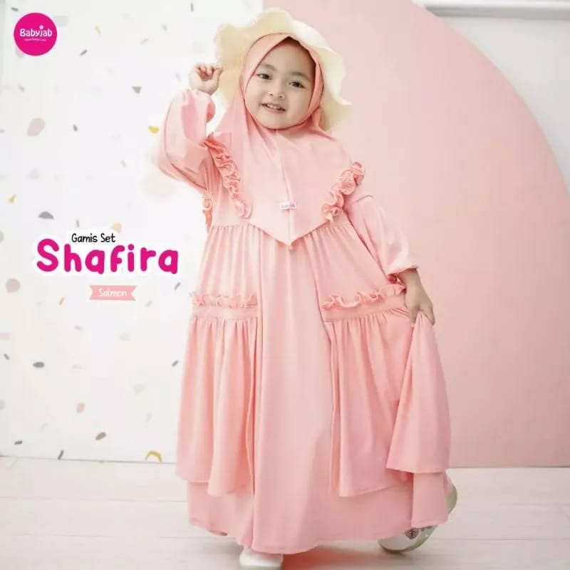 Zalika Syari Baju Muslim Anak Perempuan/ Gamis Syari Anak Usia 2-7 Tahun/ Gamis Anak Tanggung Shafira