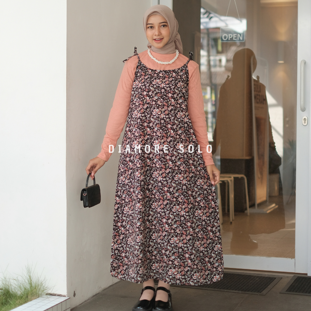 MOLLA OVERALL OUTER DRESS MOTIF BUNGA / OVERALL FLORAL KOREAN LOOK MAYUNG  / DRESS VINTAGE OVERSIZE / OVERAL DRESS FLORAL PATTERN