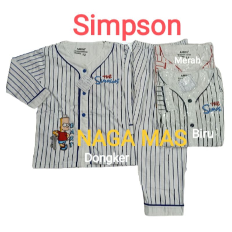 Piyama Anak Laki AMRO PP 10-14 Super Mario, Simpson