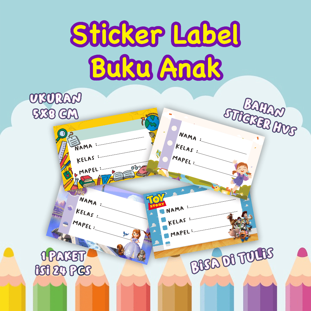 

Sticker Label Buku/Sticker Buku Anak/Sticker Label pelajaran
