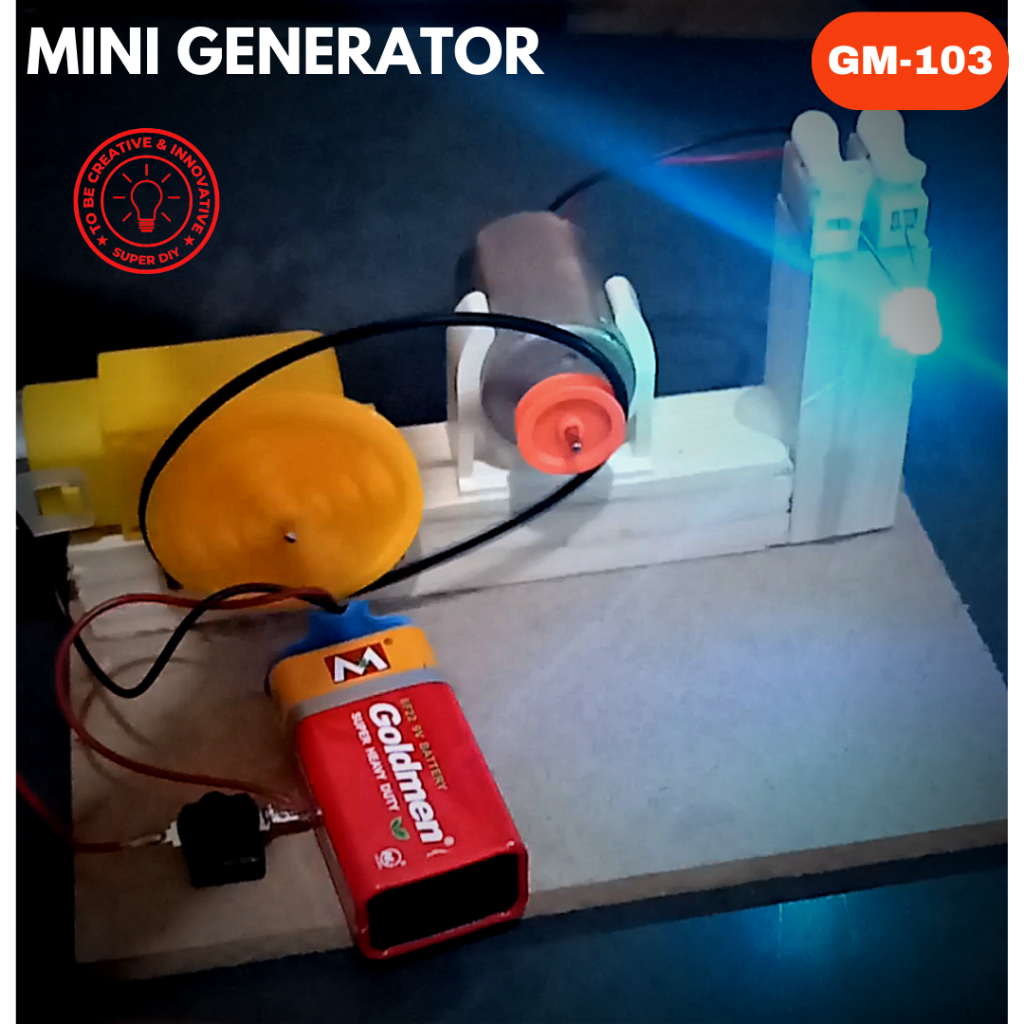GM03 GENERATOR MINI UNTUK EDUKASI / MINI GENERATOR / DINAMO GENERATOR / MENGUBAH ENERGI GERAK MENJADI ENERGI LISTRIK