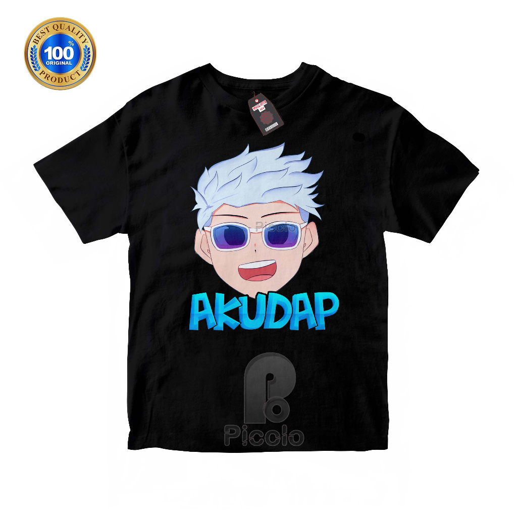 (FREE NAMA) BAJU KAOS ATASAN ANAK MOTIF YOUTUBER AKUDAP UNISEX Bahan COTTUN