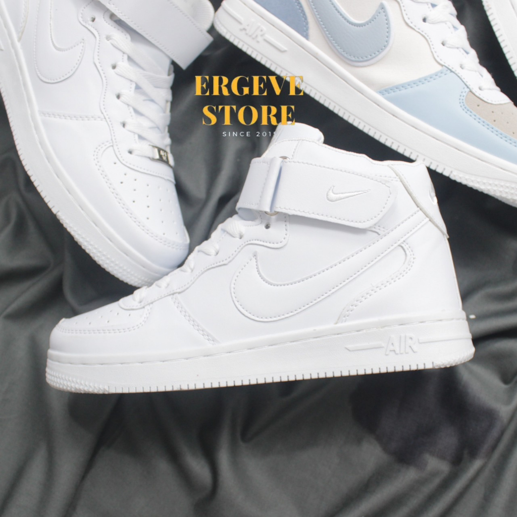 MAN &amp; LADIES SEPATU PUTIH AIR FORCE 1 LV8 MID HI PUTIH POLOS WANITA PRIA SNEAKERS WHITE