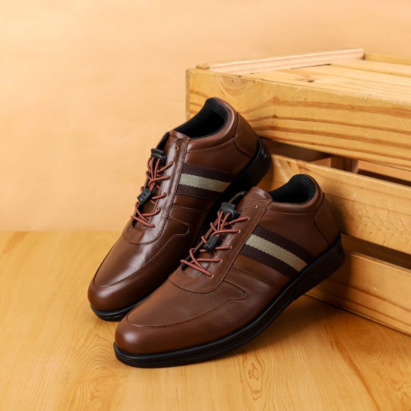 Sepatu pria sepatu pantofel pria sepatu kulit pria sepatu tali elastis sepatu kuliah formal santai sepatu kondangan casual Flavio Boston