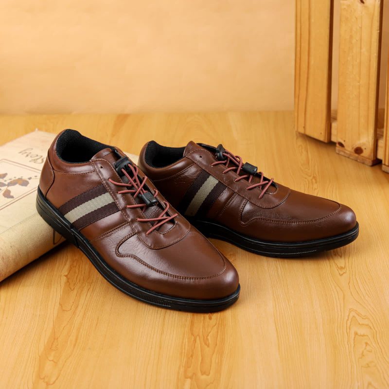 Sepatu pria sepatu pantofel pria sepatu kulit pria sepatu tali elastis sepatu kuliah formal santai sepatu kondangan casual Flavio Boston