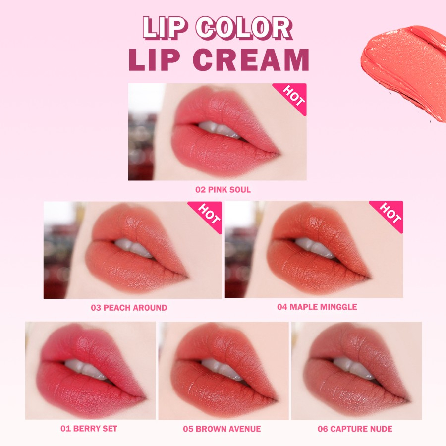 BNB barenbliss Berry Makes Comfort Lip Cream - 24H Moisture 01 Berry Set, 02 Pink Soul, 03 Peach Around, 04 Maple Mingle, 05 Brown Avenue, 06 Chapter Nude