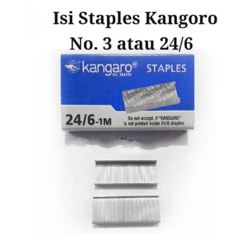 

Isi Staples Kangaro 24/6 anak stapler