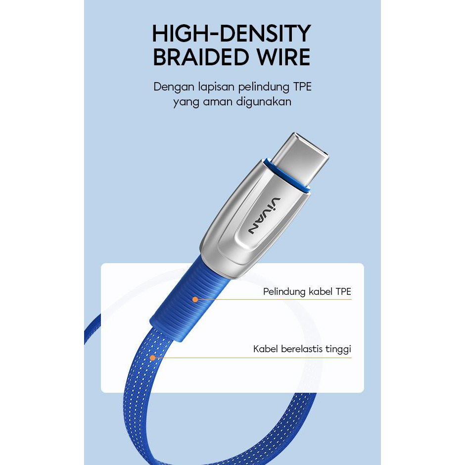 VIVAN Kabel Data Micro BTK-MS / Type C BTK-CS / Iphone BTK-LS  Fast Charging Original 3A - 1M - Garansi Resmi 1 Tahun GROSIR BY.SULTAN ROXY