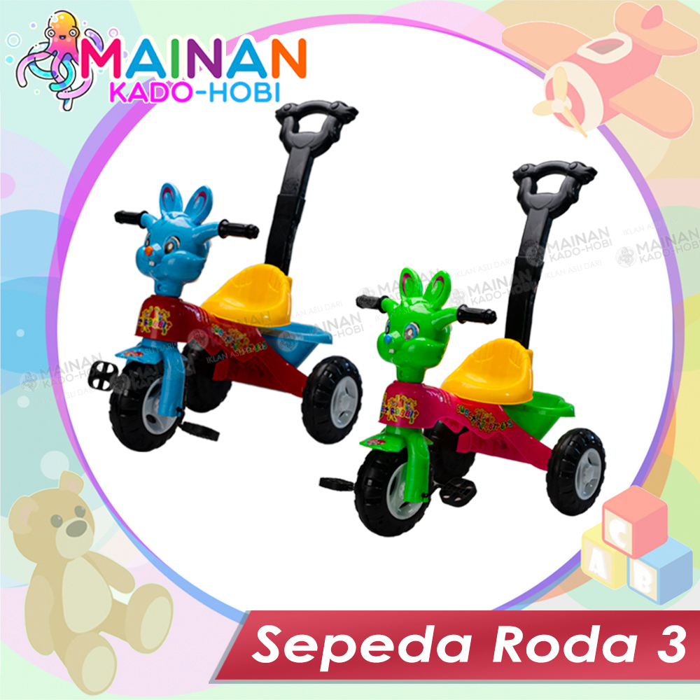 HADIAH ULANG TAHUN MAINAN DORONG DIECAST SEPEDA ANAK MOTIF KARAKTER ANIMAL KELINCI RABBIT