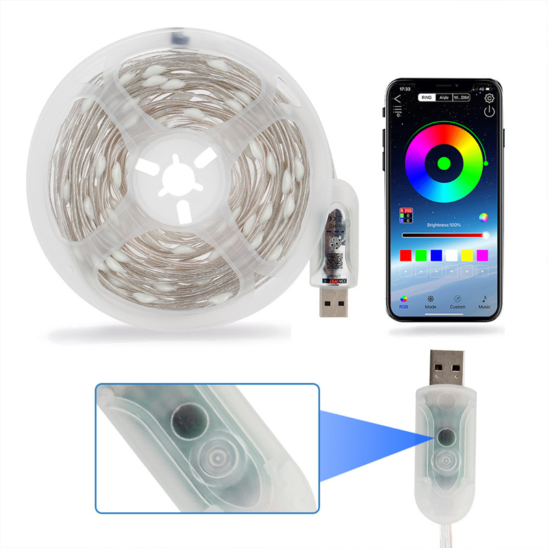 【Penawaran Terbatas】Lampu LED Tali Dekorasi Dalam &amp; Luar Ruangan dengan Kontrol Suara dan Aplikasi Bluetooth, Desain Lampu Kilat Berwarna-warni dengan Kabel Pelindung Anti Air + Aplikasi + Remote, Panjang 5/10 Meter