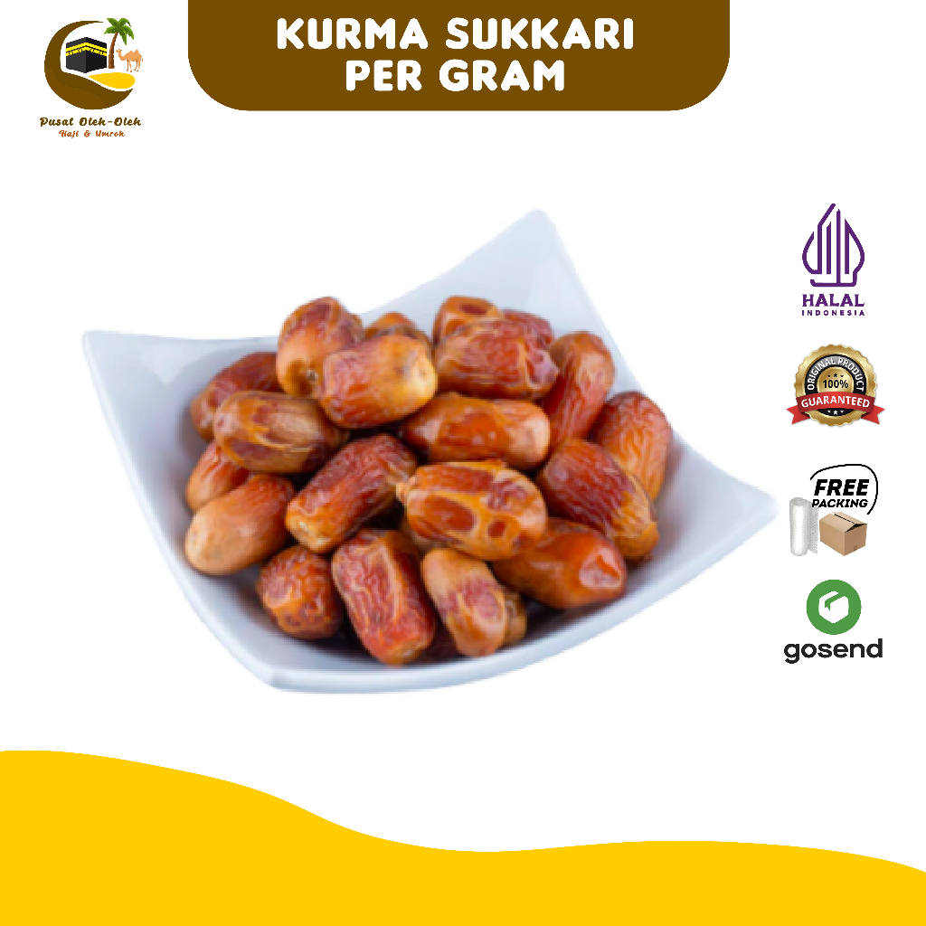 

Kurma Sukkari Premium untuk Suplemen Kesehatan Oleh Oleh Haji dan Umroh bisa per gram