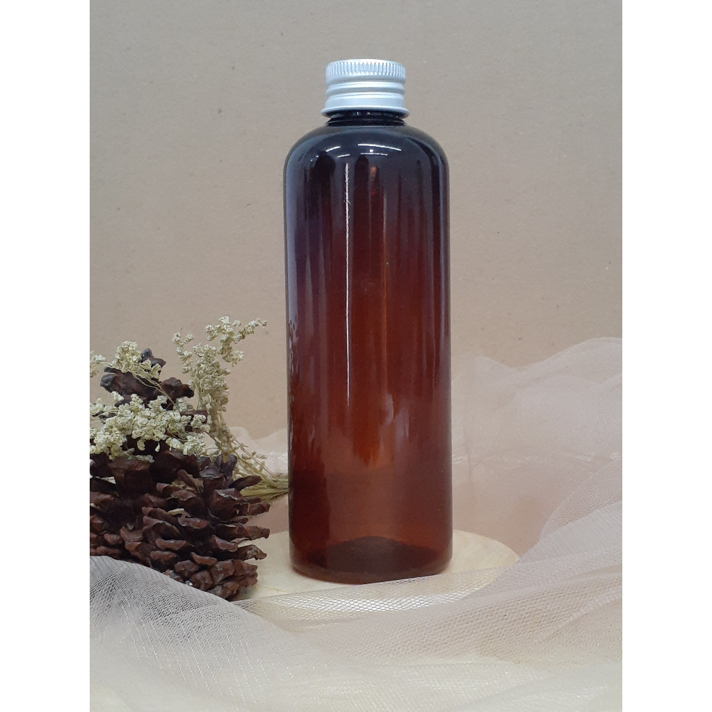 Botol Plastik PET 250ml BR Amber Coklat Tutup Ulir