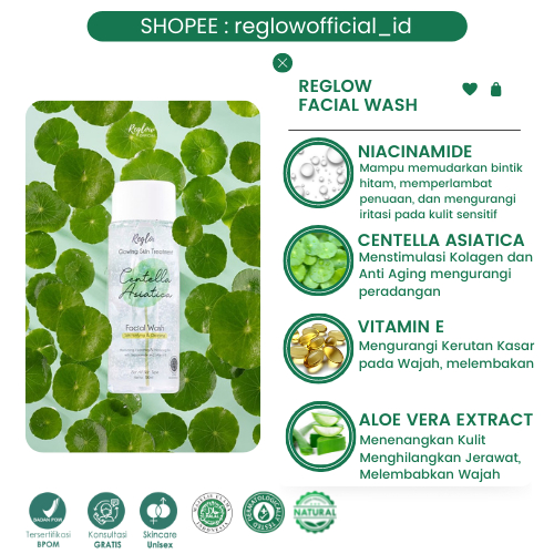 REGLOW 4PCS PAKET FLEK Serum Day + Night Cream Facial Wash Skincare Dokter Shindy Original