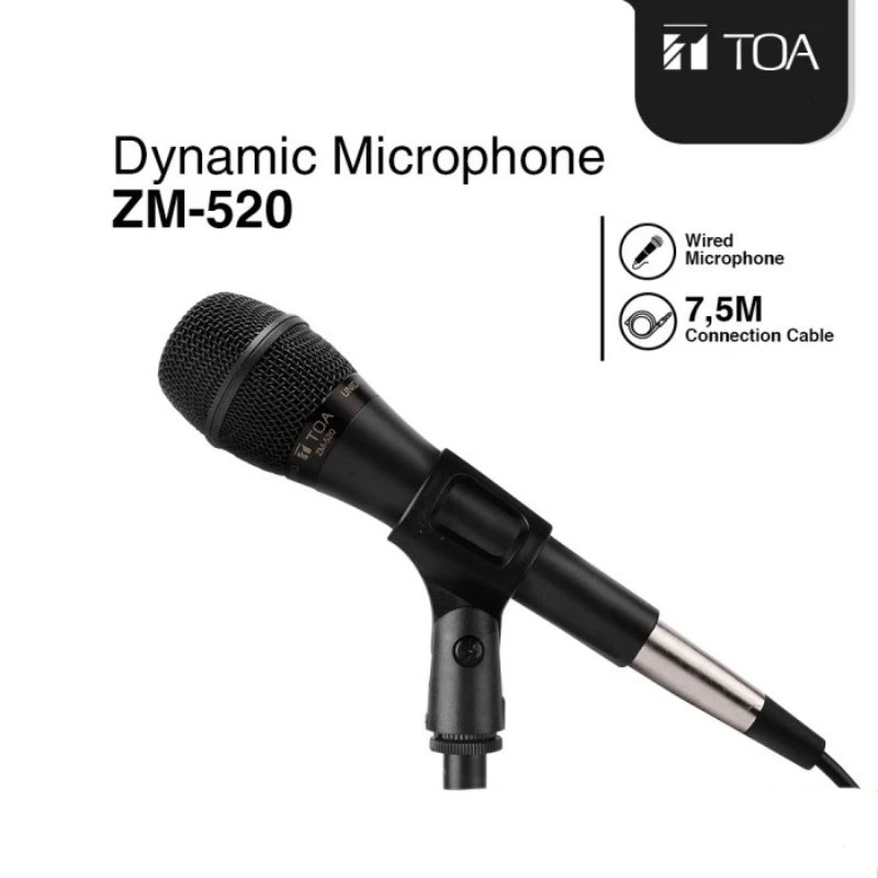TOA MIKROFON KABEL DINAMIS ZM 520