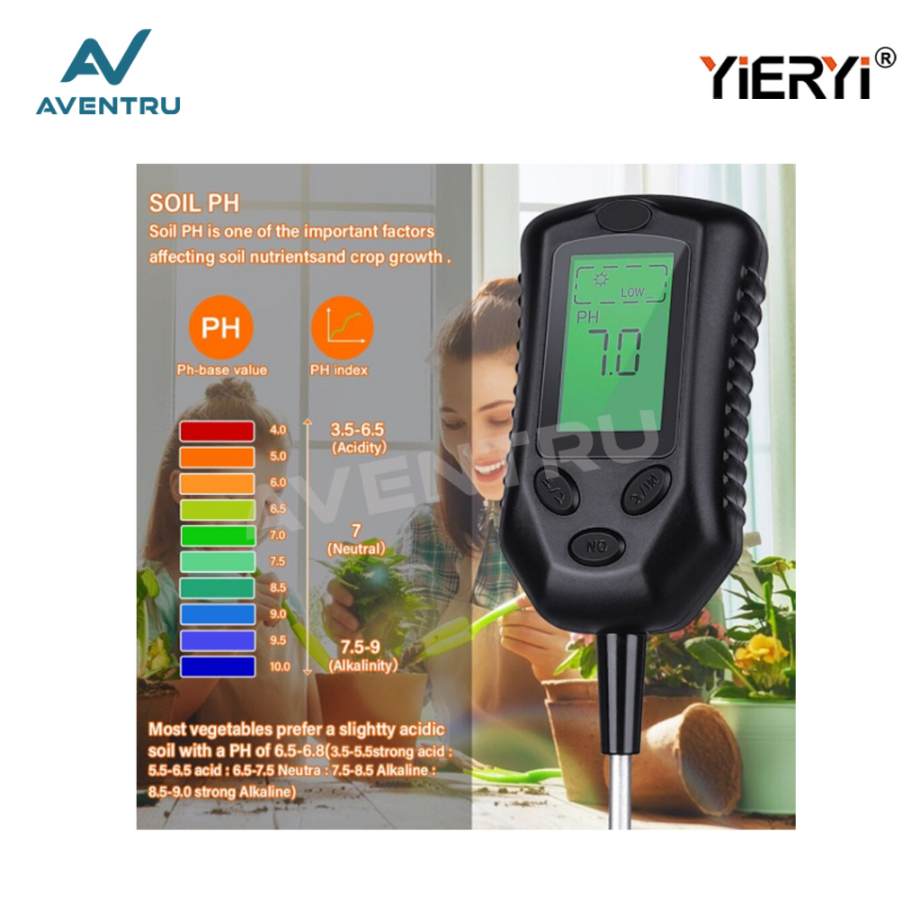 Soil Analyzer Alat ukur PH Cahaya Suhu Tester Meter Tanah 4in1