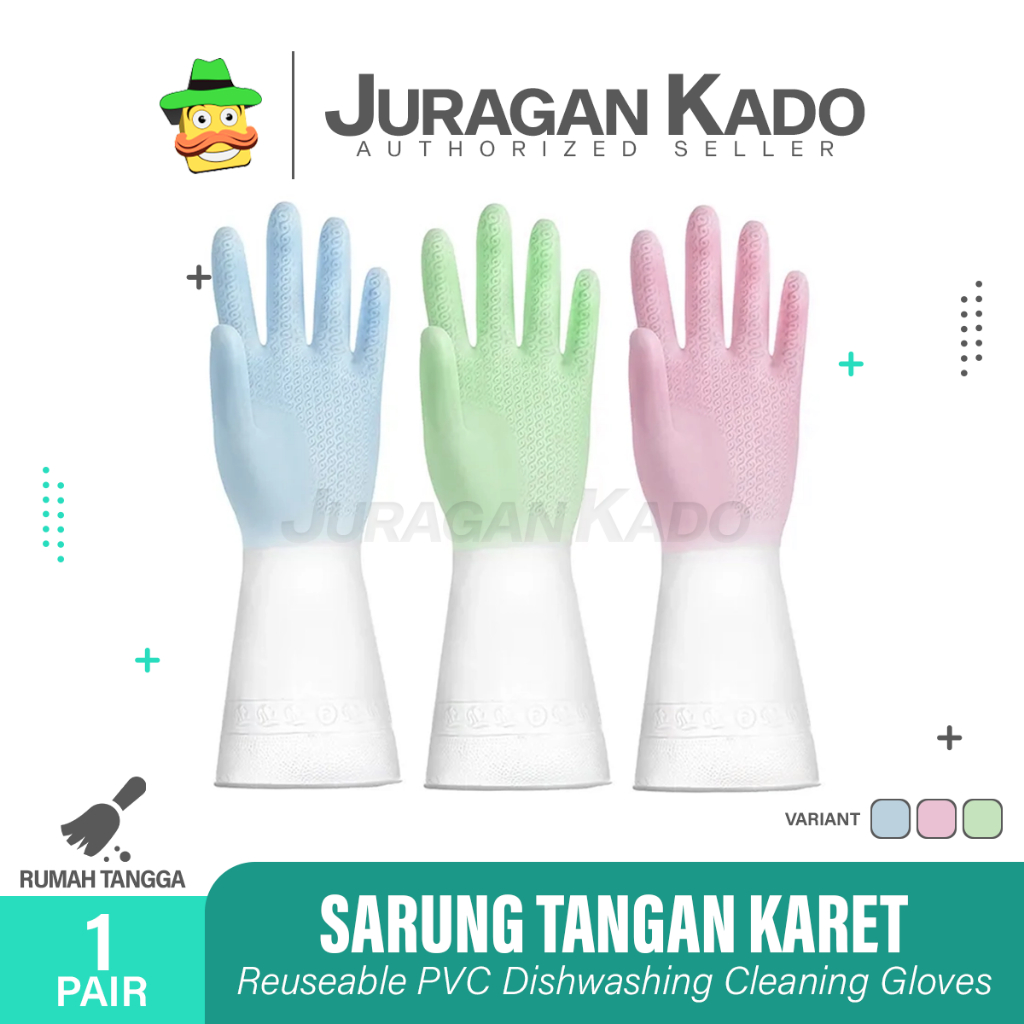 Sarung Tangan Cuci Piring Karet 2warna / Sarung Tangan Berkebun / Sarung Tangan Tebal Latex Rubber