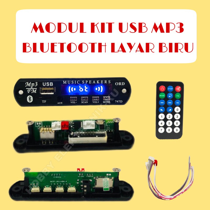 MODUL KIT MP3 BLUETOOTH LAYAR BIRU