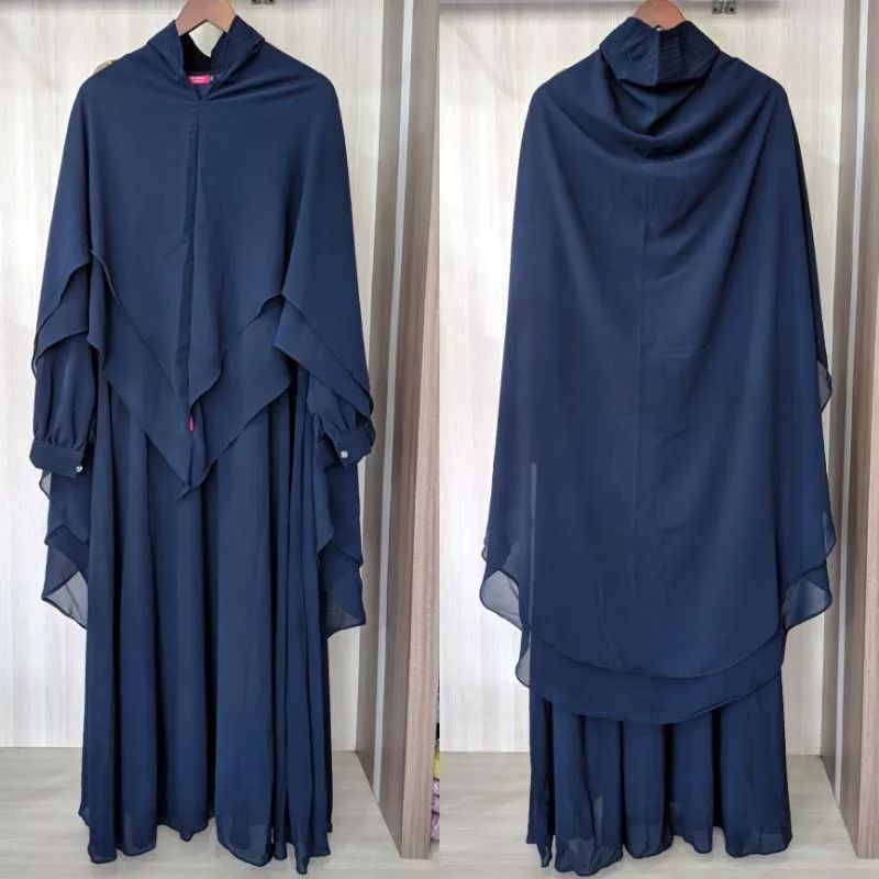 random ceruty syari babydoll set khimar gamis syari muslimah