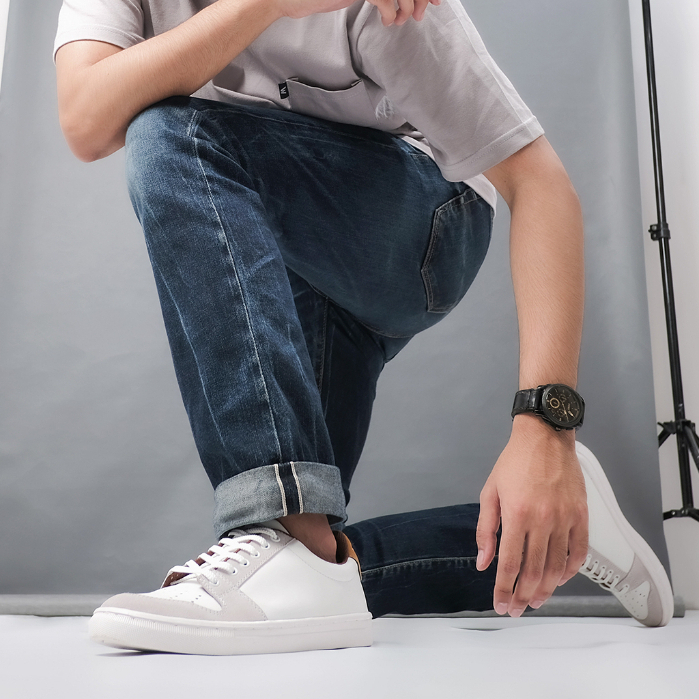 Sepatu Sneakers Casual Pria Trendi Hangout Sepatu Putih Cowok Men Shoes Ori Monday Nacht White