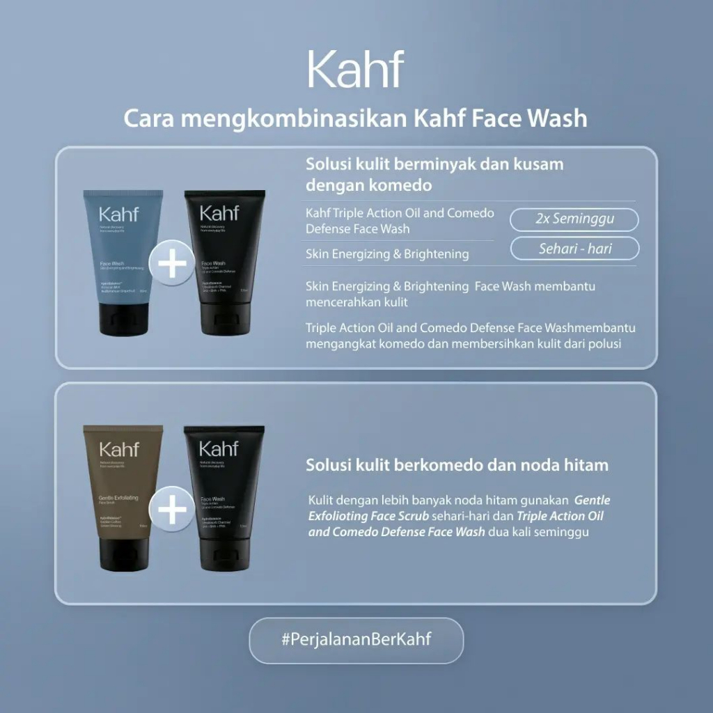 Kahf Face Wash Energizing Brightening Oil Acne Care 100ML / Sabun Wajah Pria Mencerahkan Melembabkan Berminyak Berjerawat Moisturizing