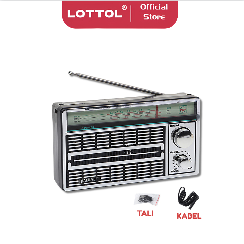 LOTTOL RADIO PORTABLE INTERNATIONAL JADUL 3 BAND FM - AM -SW AC/DC 4250 ANTIK