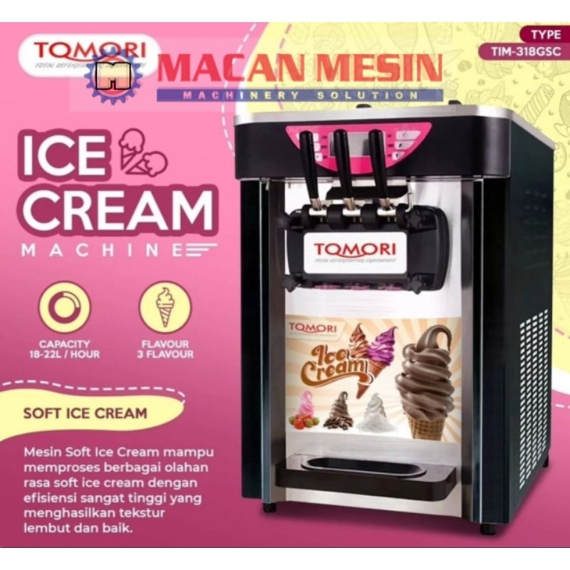 MESIN ES KRIM TOMORI TIM-318 GSC ICE CREAM RAINBOW MACHINE 3 TUAS