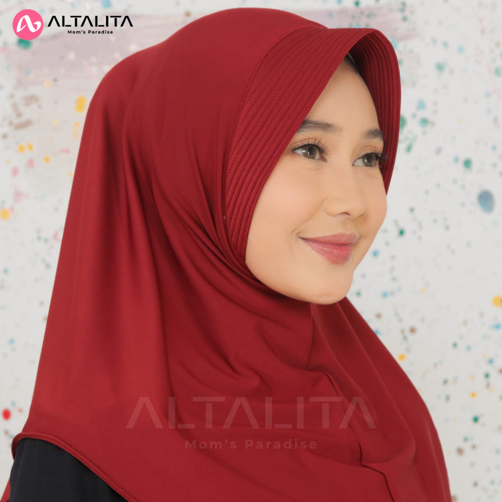 Altalita - Hijab Instan Bergo Sport Jersey Premium Kerudung Qiara Olahraga Instan Ukuran S Jilbab Sekolah Penguin Instan Menutup Dada pet Tebal