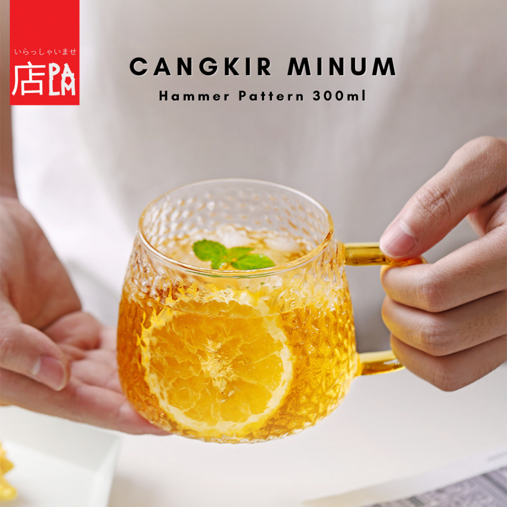 Gelas Cangkir Minum Hammer Pattern 300ml - JJ916