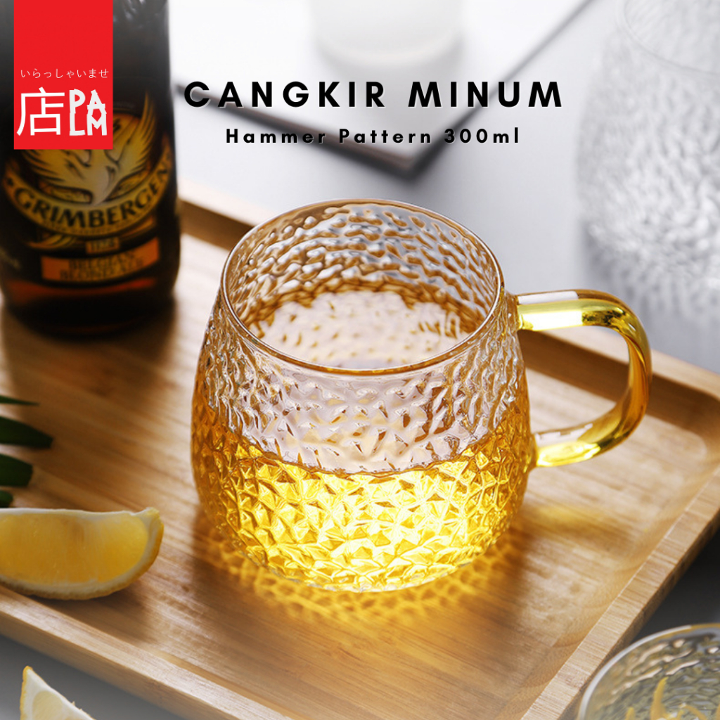 Gelas Cangkir Minum Hammer Pattern 300ml - JJ916