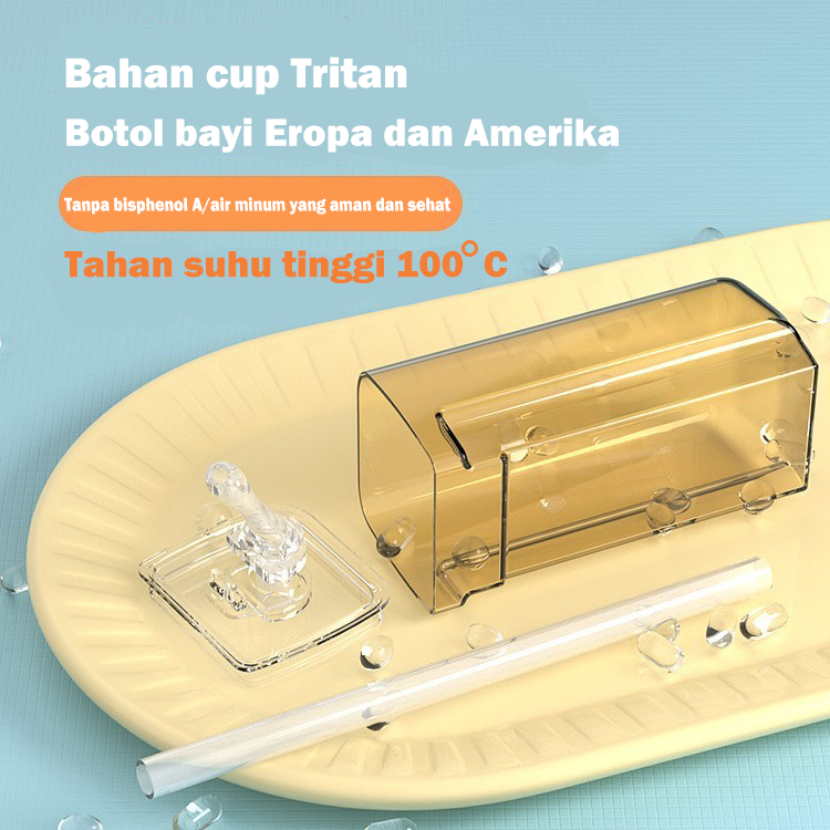 [1KG 2PCS] Babyland Botol Air Minum Bentuk Bus Dengan Sedotan Tritan Botol Mainan Anak