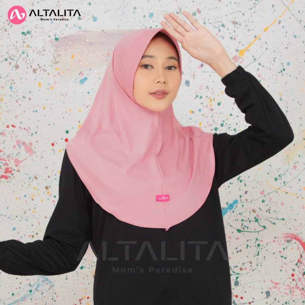 Altalita - Kerudung Sport Instan Menutup Dada Jilbab Bergo Jersey Premium Hijab Instan Qiara Penguin Size S Cocok Untuk Sekolah Olahraga Volly Futsal Senam dan Sehari-Hari