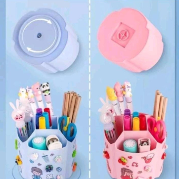 Kotak Tempat Pencil Putar Rak Alat Kosmetik Peralatan Kantor Desk