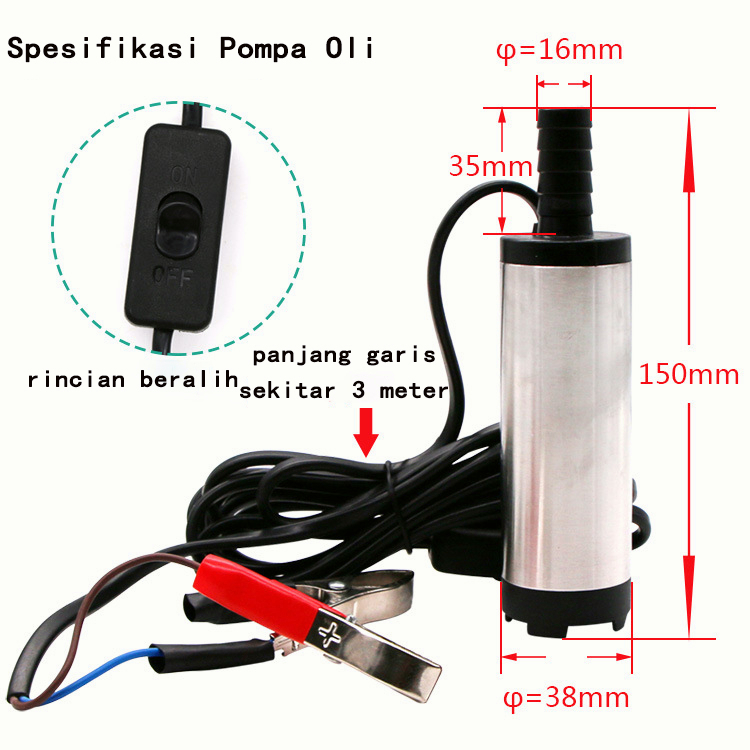 WTW Pompa Celup Mini 24V Model Colok Aki Untuk Sedot Solar Pompa Submersible Pump